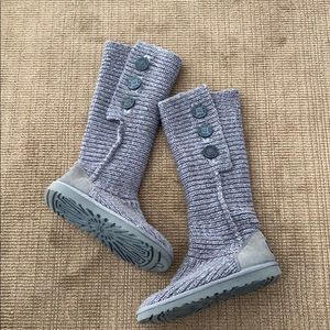 Ugg Women’s Classic Cardy Grey Knit Sweater Boots